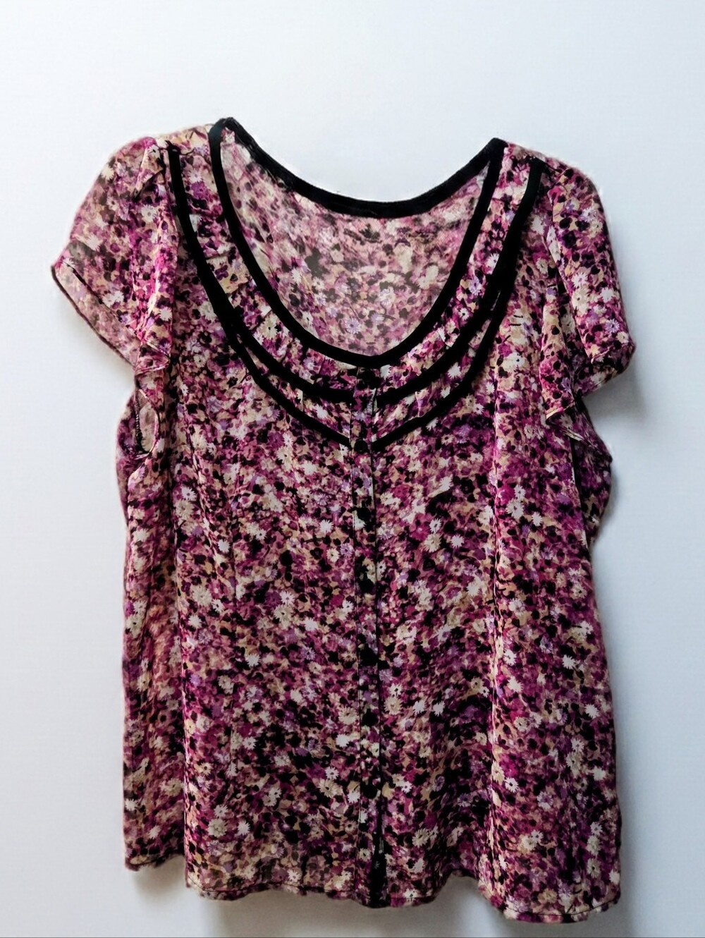 East 5th Pink Floral Scoop Neck Blouse